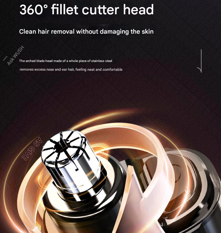 Electric Nose & Ear Hair Trimmer | Painless Grooming Tool | USB-C Rechargeable | LED Display | Black