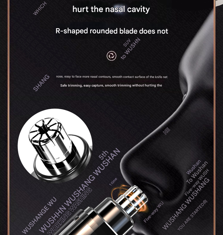 Electric Nose & Ear Hair Trimmer | Painless Grooming Tool | USB-C Rechargeable | LED Display | Orange