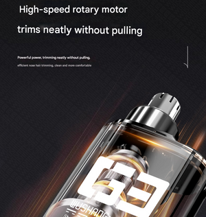 Electric Nose & Ear Hair Trimmer | Painless Grooming Tool | USB-C Rechargeable | LED Display | Orange