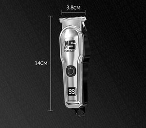 Professional Cordless Hair Clippers | USB Rechargeable | LED Display | Silver