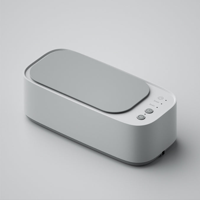 Portable Ultrasonic Cleaner | 45kHz Professional High-Frequency Cleaning Machine | Jewellery, Glasses & Makeup Brushes | Silver