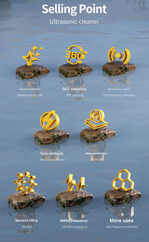 Portable Ultrasonic Cleaner | 45kHz Professional High-Frequency Cleaning Machine | Jewellery, Glasses & Makeup Brushes | Green