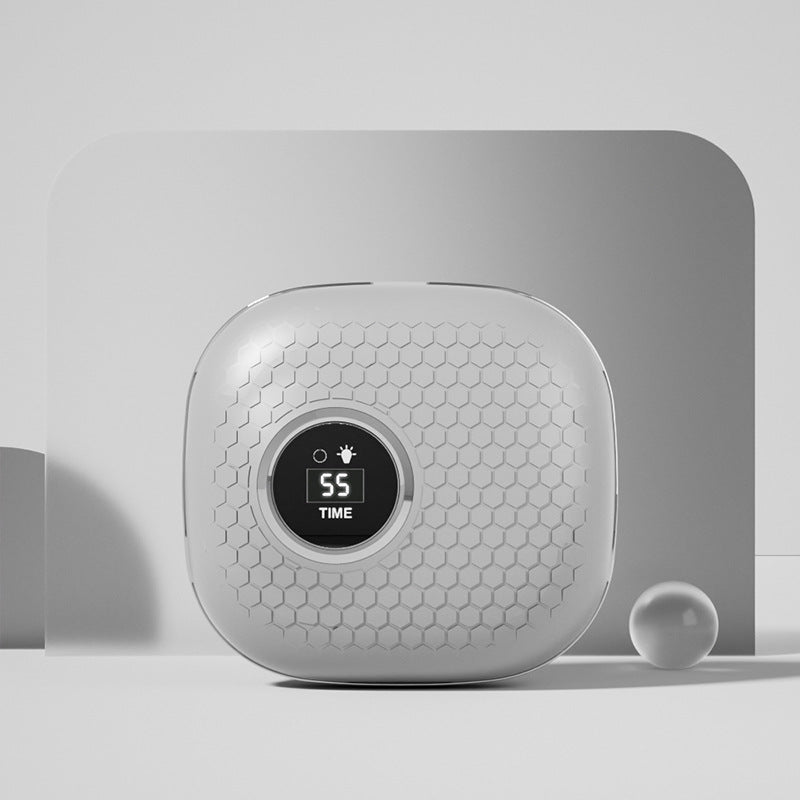 Ultrasonic Contact Lens Cleaner | Portable Automatic Electric Cleaning Case with LED Makeup Mirror | USB Rechargeable | Grey