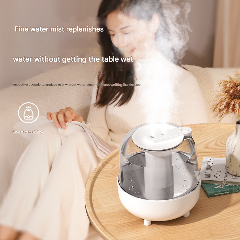 Smart Cool Mist Humidifier 3.5L | Dual Nozzle & Digital Display | Ultra-Quiet Air Purifier | White