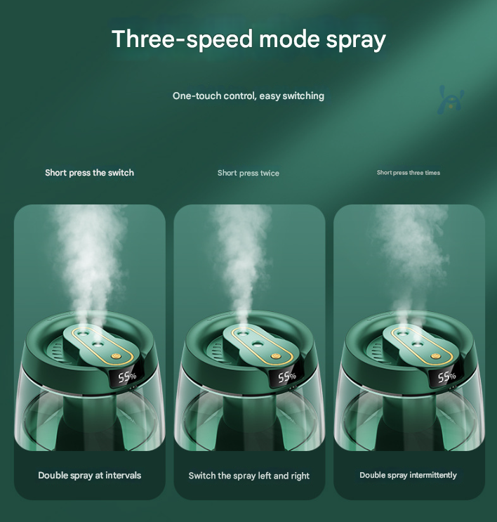 Smart Cool Mist Humidifier 3.5L | Dual Nozzle & Digital Display | Ultra-Quiet Air Purifier | White