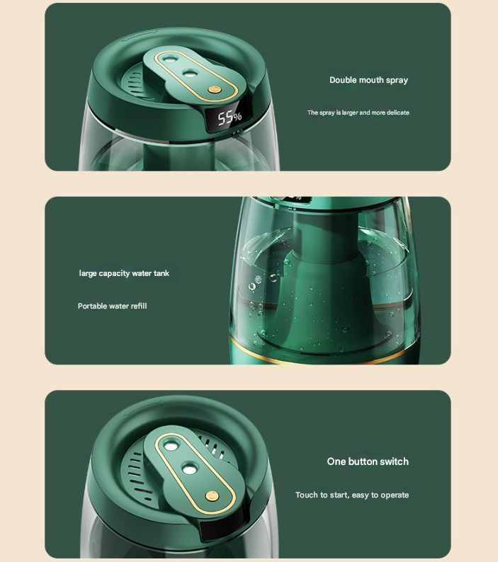 Smart Cool Mist Humidifier 3.5L | Dual Nozzle | Digital Display | Ultra-Quiet Air Purifier | Green