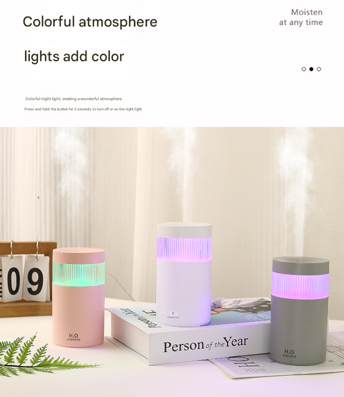 Mini Desktop Humidifier 2PC | Portable Mist Maker for Home & Car | White Finish