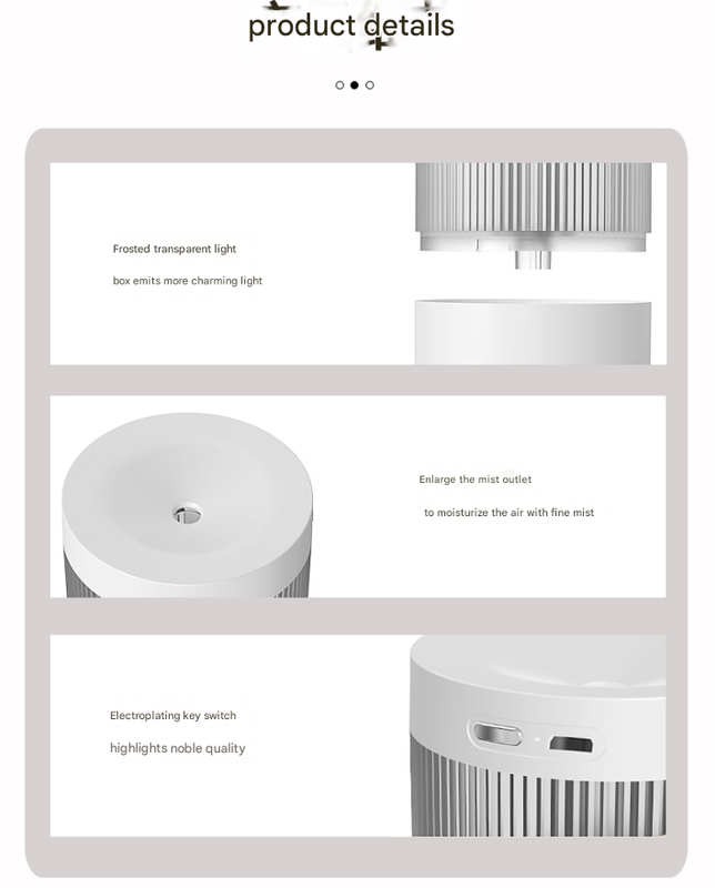 Mini Desktop Humidifier 2PC | Portable Mist Maker for Home & Car | White Finish