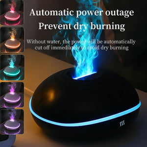 USB Aromatherapy Diffuser | Mini Flame Projection Humidifier | Portable for Home & Car | Black