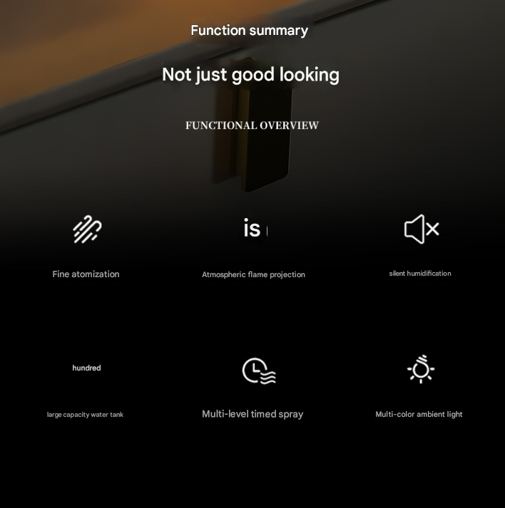 USB Aromatherapy Diffuser | Mini Flame Projection Humidifier | Portable for Home & Car | White