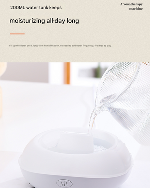 USB Aromatherapy Diffuser | Mini Flame Projection Humidifier | Portable for Home & Car | White