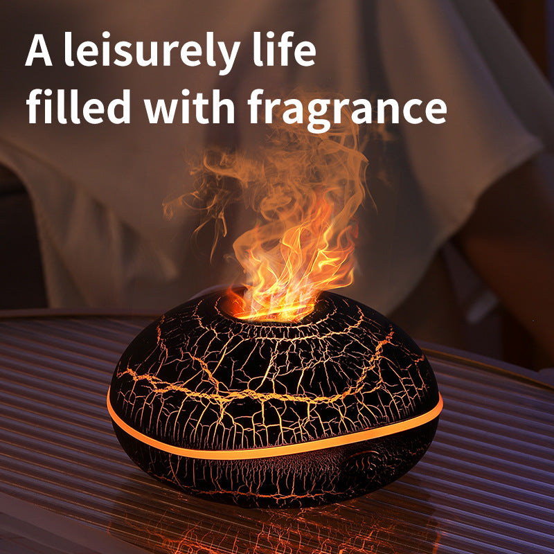 USB Aromatherapy Diffuser | Mini Flame Projection Humidifier | Portable for Home & Car | Crack Colour
