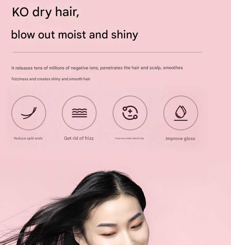 Cordless Hair Dryer | Ultra-Lightweight Ionic | USB Rechargeable | Cool Air Mode | Pink Finish