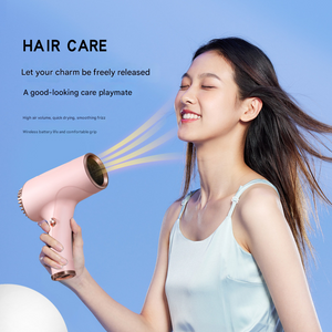 Cordless Hair Dryer | Ultra-Lightweight Ionic | USB Rechargeable | Cool Air Mode | Pink Finish