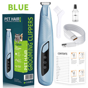 Precision Pet Paw Trimmer | Waterproof & Rechargeable Grooming Clipper | Dog & Cat Paws, Eyes & Ears | Blue