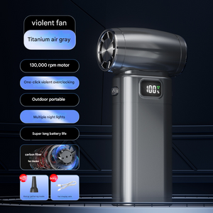 Turbo Fan & Air Duster | Portable High-Speed Brushless Motor 130,000 RPM | Rechargeable | Black Finish