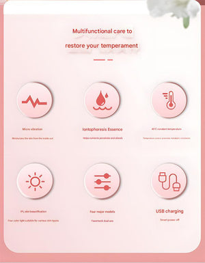 Neck & Face Beauty Massager | Gold | Constant Heat | Ion Infusion | Sonic Vibration