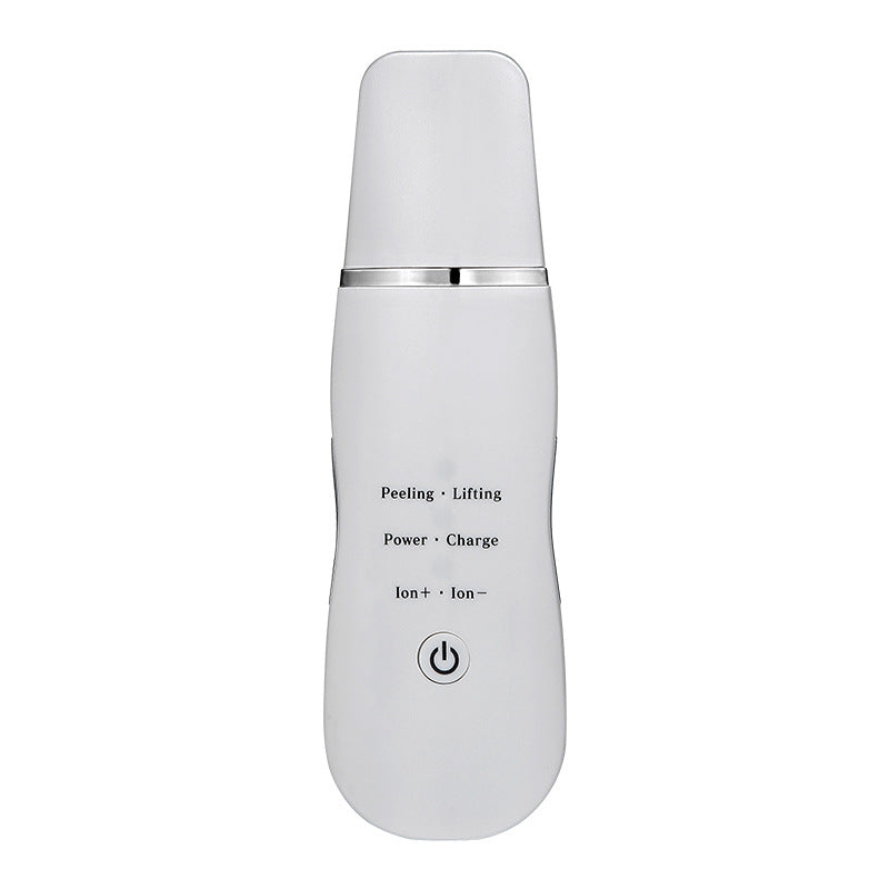 Ultrasonic Skin Scrubber | White | Deep Cleansing Facial Spatula | Peeling, Lifting & Ion Infusion