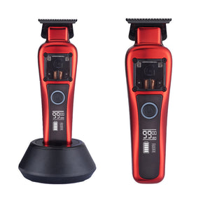 Cordless Hair Clipper | Professional Magnetic Motor 9900 RPM | 180 Min Runtime | LCD Display & Dual Charging | Red