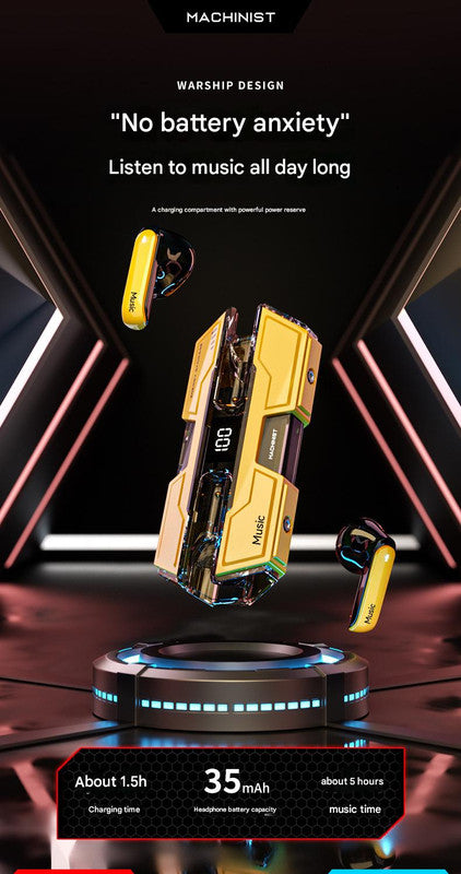 TWS Gaming Earbuds | Bluetooth 5.3 | Low Latency | Hi-Fi Surround Sound | LED Display | Black