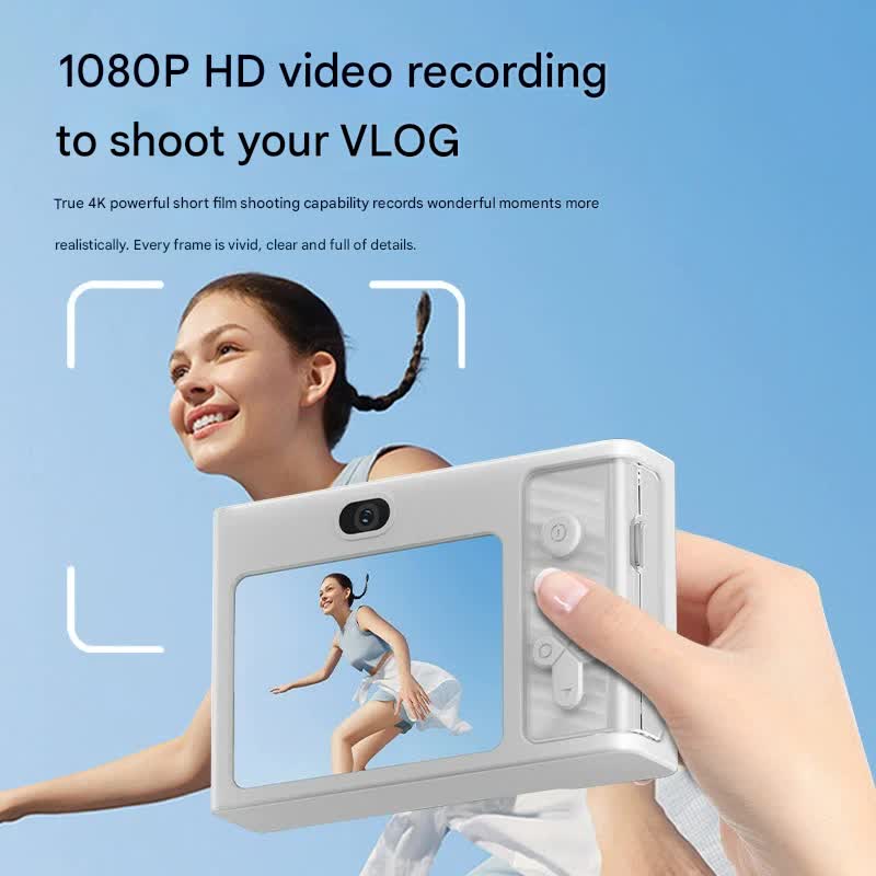 Kids Digital Camera 48MP | 1080P Vlogging | 8x Zoom | Filters & Games | White