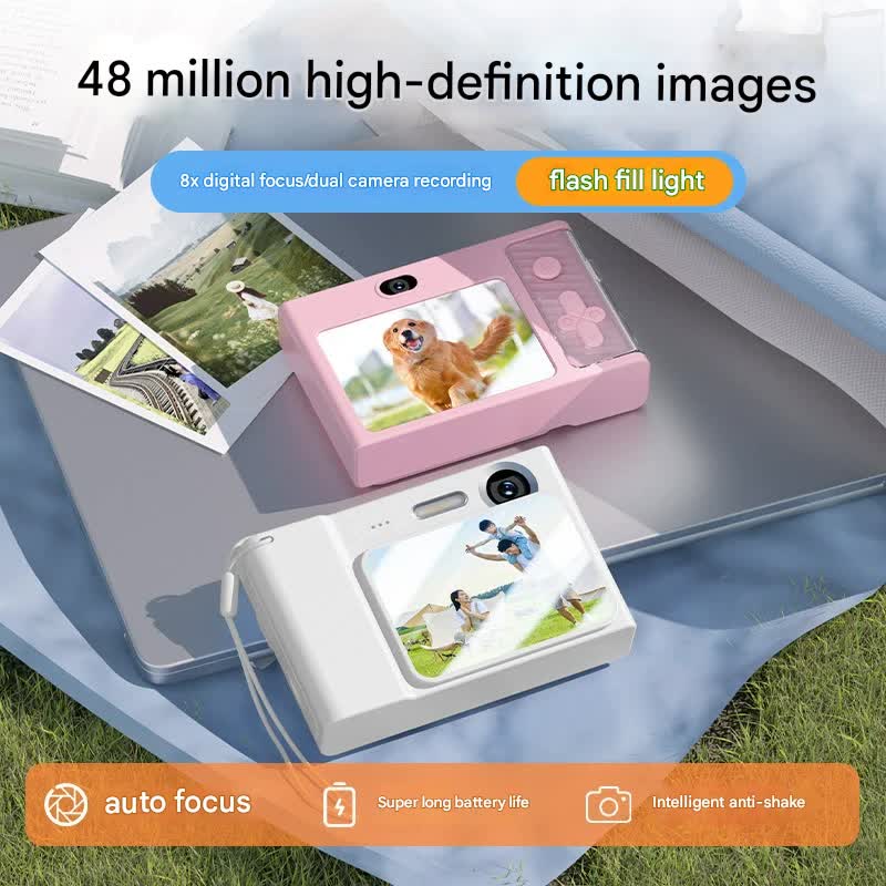 Kids Digital Camera 48MP | 1080P Vlogging | 8x Zoom | Filters & Games | Blue