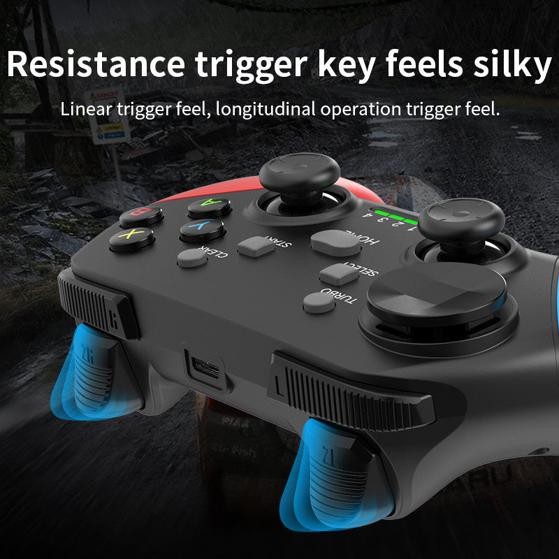 Wireless Gaming Controller | Multi-Platform with Dual Motor Vibration | Turbo & Phone Holder | Black, Red & Blue