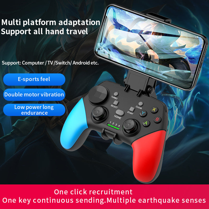 Wireless Gaming Controller | Multi-Platform with Dual Motor Vibration | Turbo & Phone Holder | White, Red & Blue + Receiver
