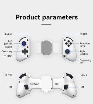 Telescopic Gaming Controller | Multi-Platform | Hall Triggers & 3D Joysticks | Macro Programming | White