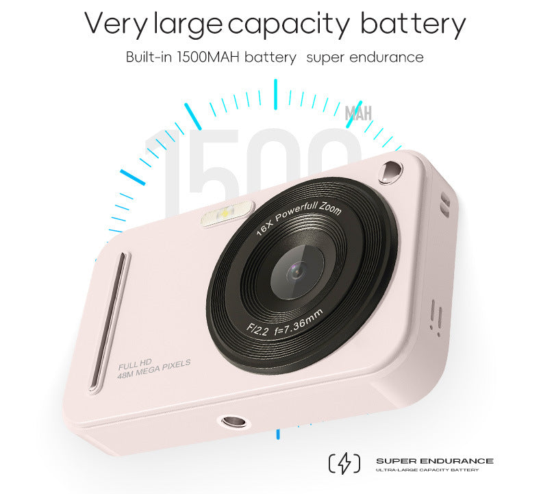 Digital Camera 48MP | 16x Zoom & Autofocus | Full HD Vlogging Camera | White