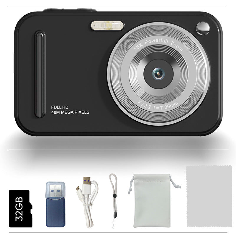 Digital Camera 48MP | 16x Zoom & Autofocus | Full HD Vlogging Camera | Black