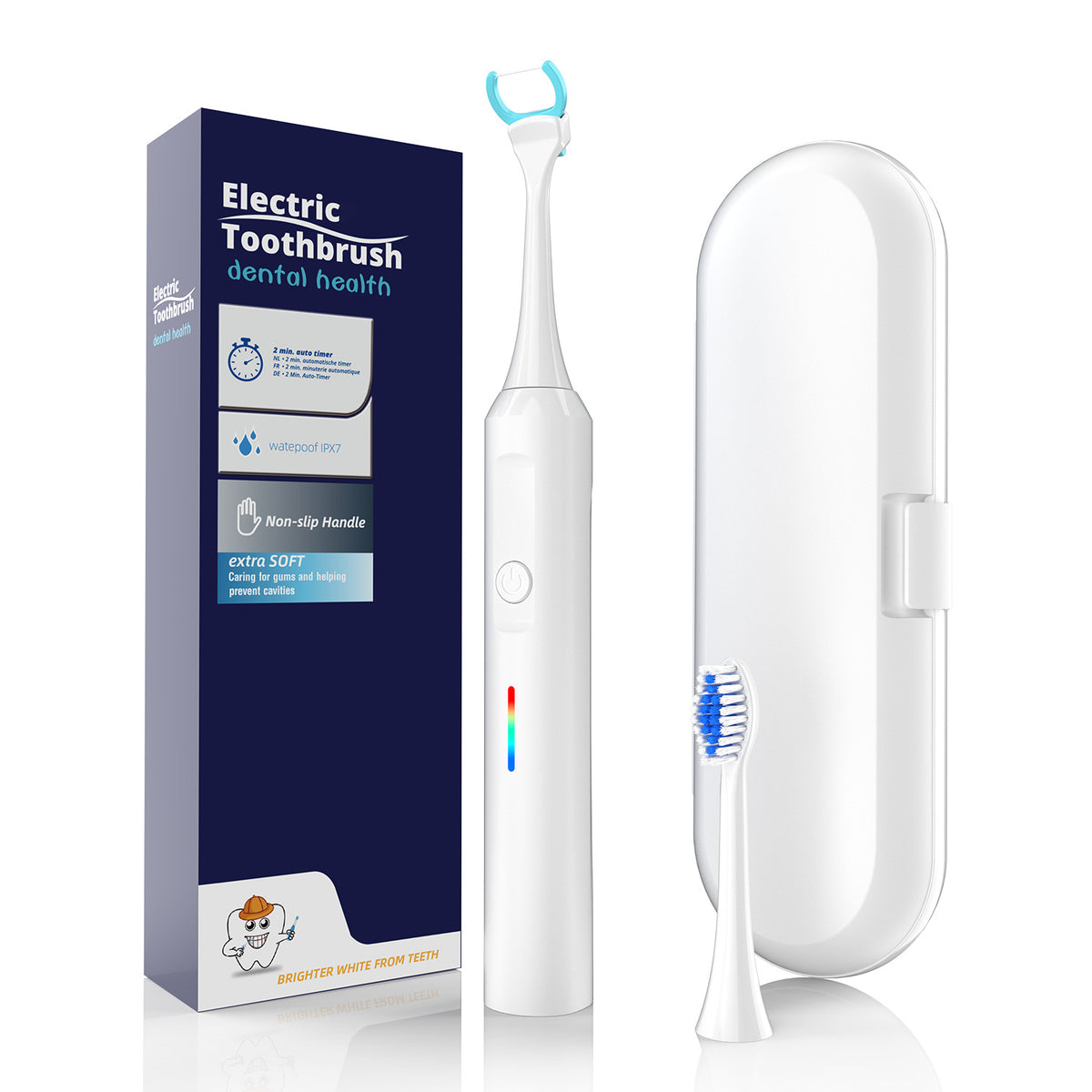 Sonic Toothbrush & Power Flosser Kit 2-in-1 | 3 Modes | IPX7 Waterproof | Travel Case | White