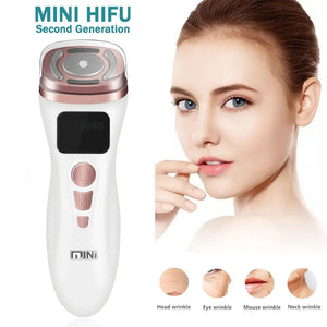 Facial Firming Device 3-in-1 | HIFU, RF & EMS Anti-Wrinkle Technology | White