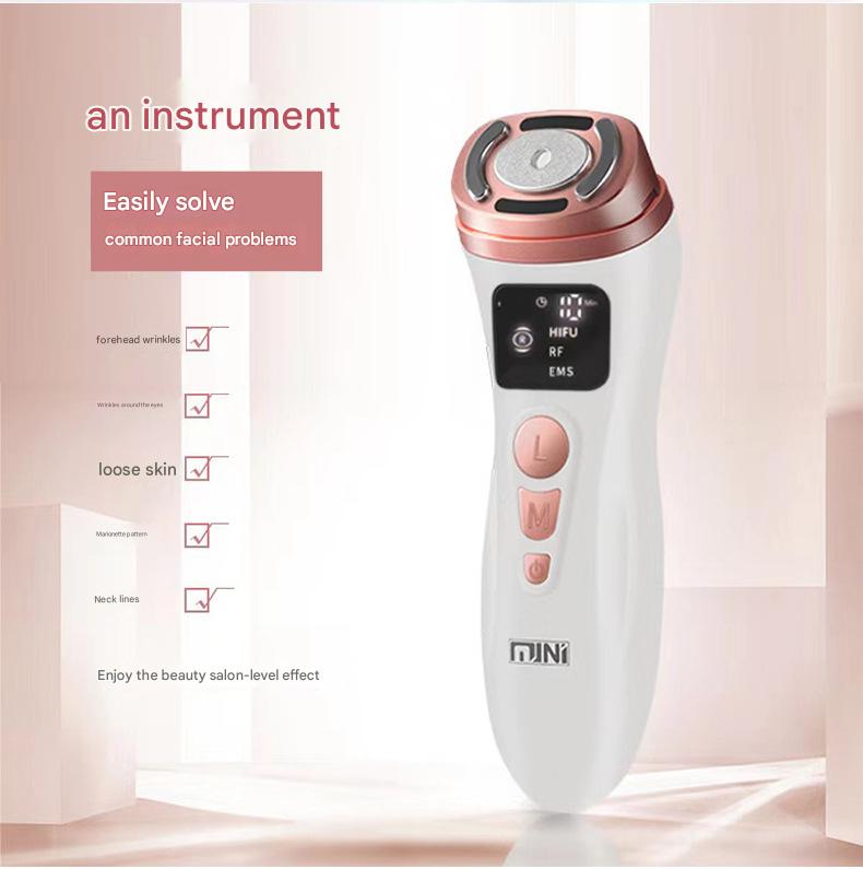 Facial Firming Device 3-in-1 | HIFU, RF & EMS Anti-Wrinkle Technology | White