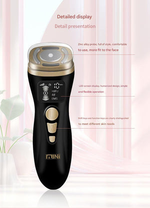 Facial Firming Device 3-in-1 | HIFU, RF & EMS Anti-Wrinkle Technology | White