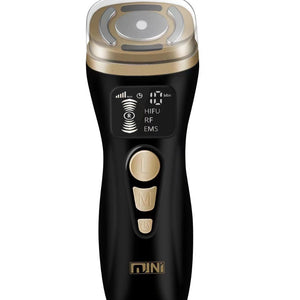 Facial Firming Device 3-in-1 | HIFU, RF & EMS Anti-Wrinkle Technology | Black