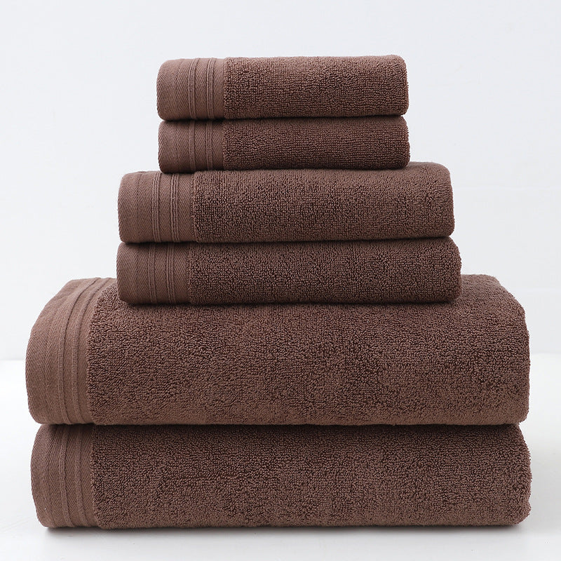 Luxury Combed Cotton Towel Set | Highly Absorbent & Durable | Bath, Hand & Face | Dark Brown