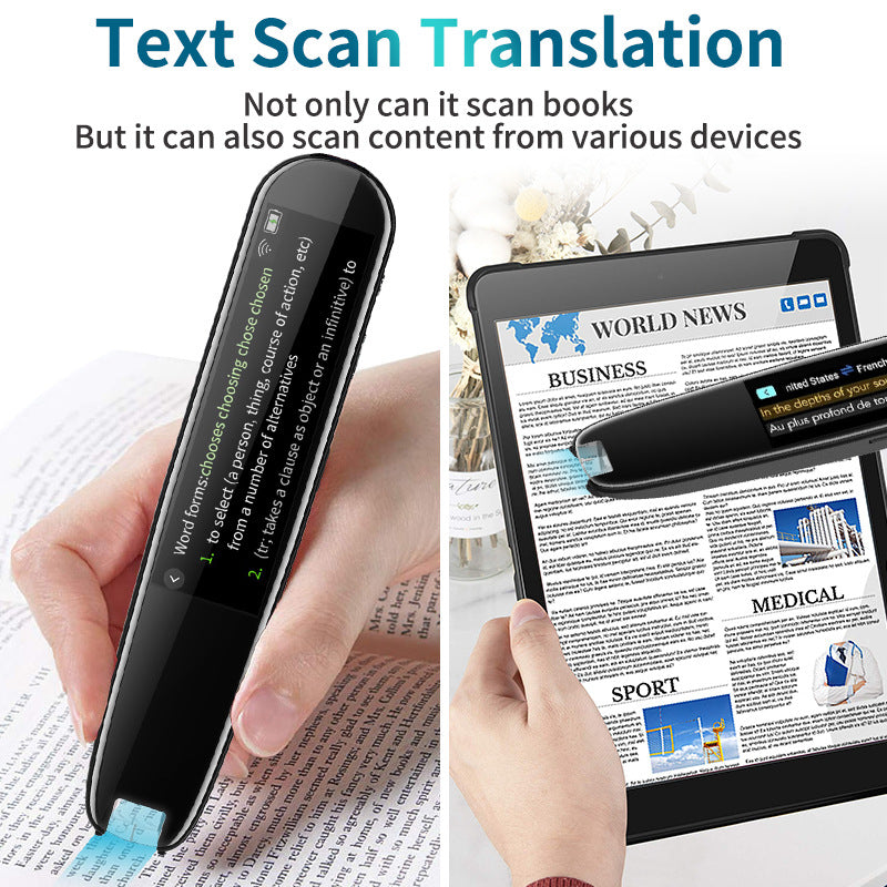 AI Translator Pen | 112+ Languages | Offline Mode | HD Touchscreen & Dictionary | Black