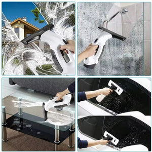 Window & Surface Vacuum Cleaner Kit | Cordless Rechargeable | Streak-Free Squeegee & Spray Bottle | White