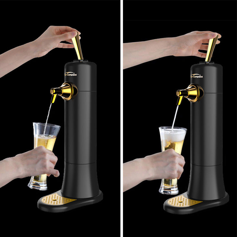 Beer Foam Maker & Dispenser | Ultrasonic Portable Tap | Cooling System for Cans & Bottles | Black