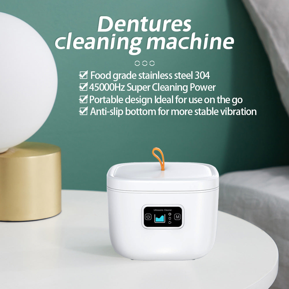 Ultrasonic Cleaner with UV Light | 45kHz for Dentures, Retainers, Jewellery & More | White