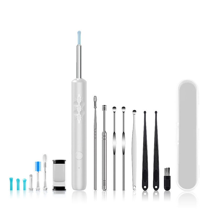 Smart Visual Ear Cleaner with Camera | Gentle Silicone Tips | USB-C Rechargeable Otoscope | White Premium Edition