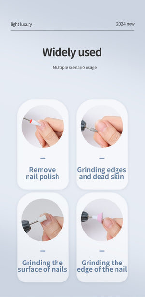 Electric Nail Drill Pen Kit | 3-Speed Rechargeable | Bidirectional Manicure & Pedicure Tool | Silver Grey