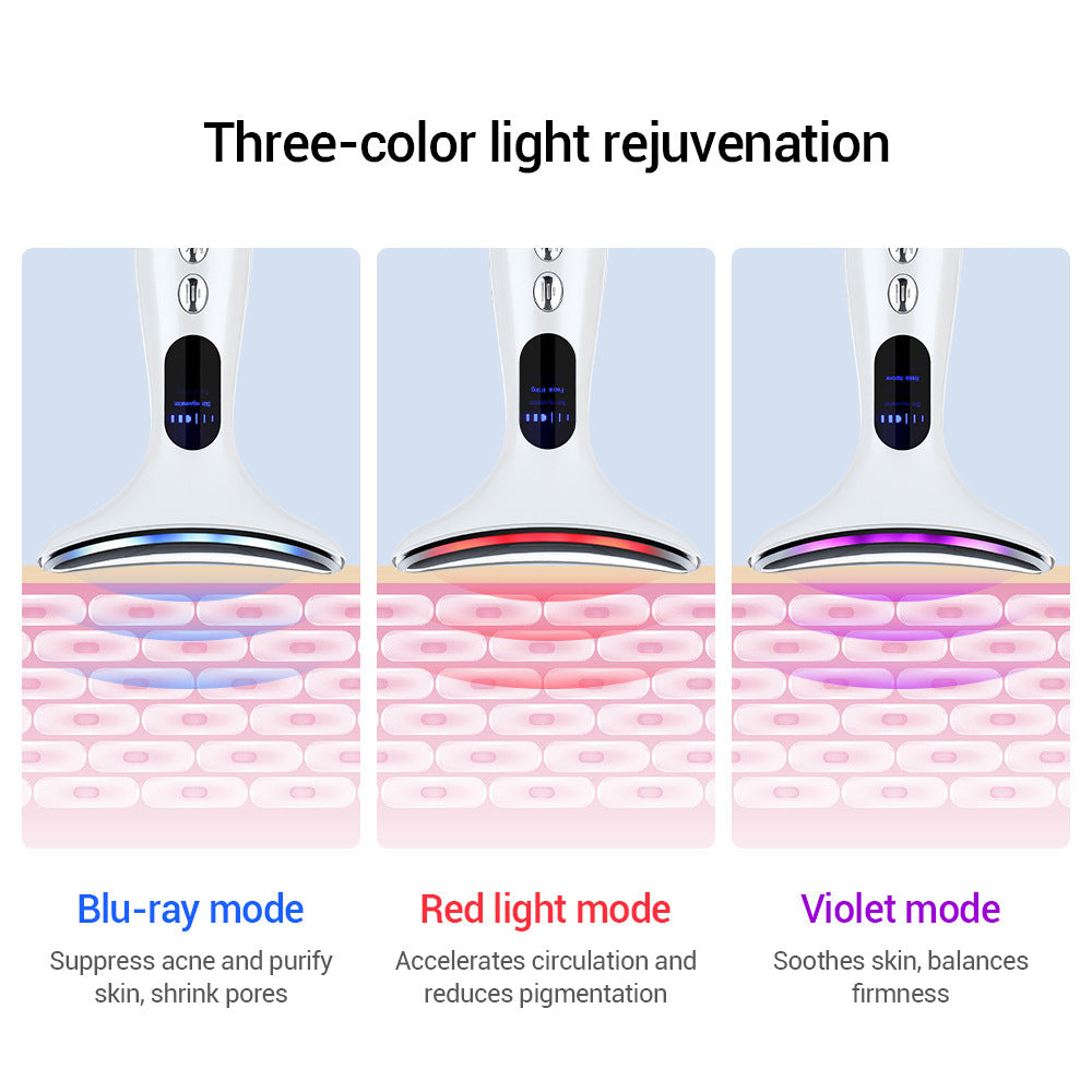 Neck & Face Beauty Device 4-in-1 | LED Light Therapy, EMS Lifting & Anti-Wrinkle Massager | Gradient Finish