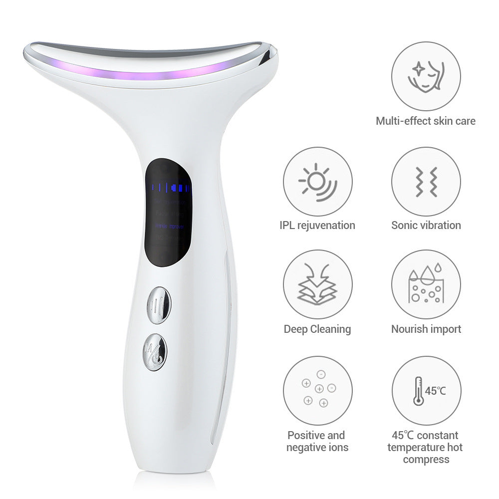 Neck & Face Beauty Device 4-in-1 | LED Light Therapy, EMS Lifting & Anti-Wrinkle Massager | Gradient Finish