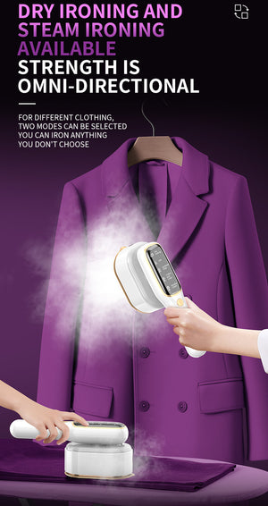 Handheld Garment Steamer & Mini Iron | Smart Temperature Control | Rapid Heating & Powerful Steam | White