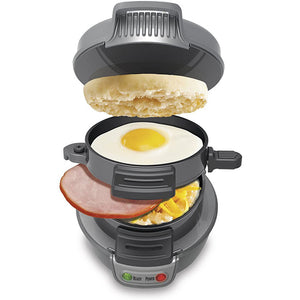 Sandwich & Burger Maker | Quick Multi-Layer Cooker with Egg Plate | Red