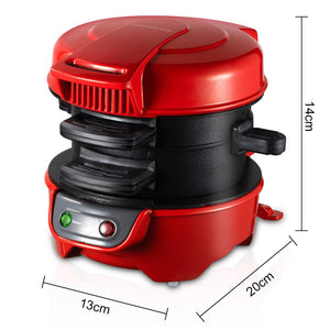 Sandwich & Burger Maker | Quick Multi-Layer Cooker with Egg Plate | Red