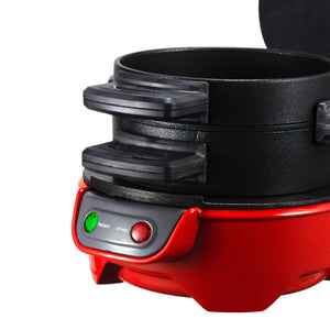 Sandwich & Burger Maker | Quick Multi-Layer Cooker with Egg Plate | Red
