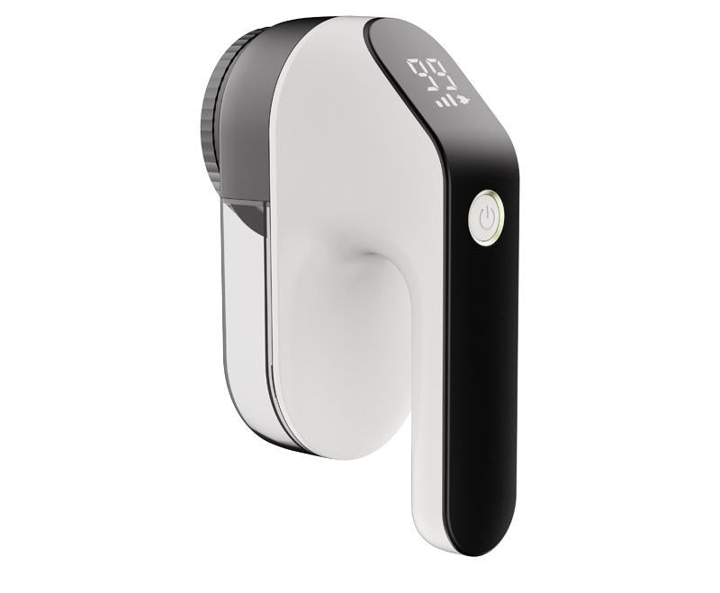 Fabric Shaver | Rechargeable Electric Lint Remover | Dual-Ring Blades | Ergonomic Design | Black & White
